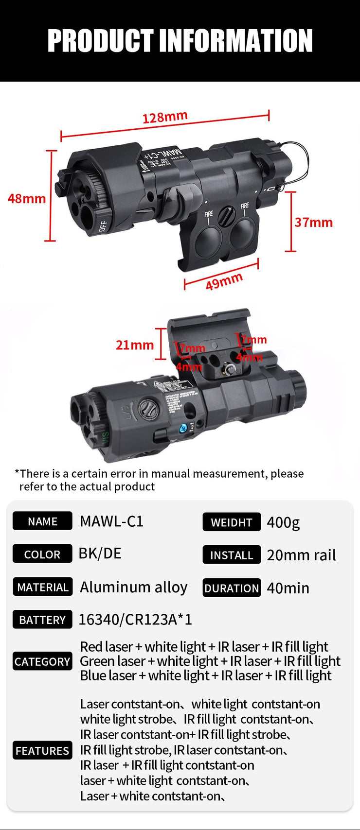 TP -WADSN  MAWL Style Vis/IR Laser